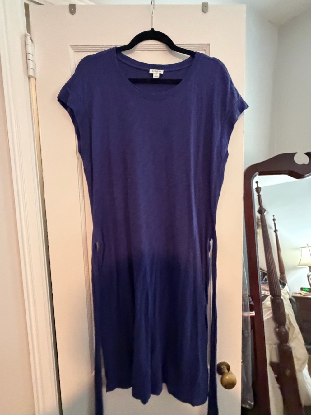 J. Crew Deep Purple Tie-Waist Mini Dress - Picture 4 of 6